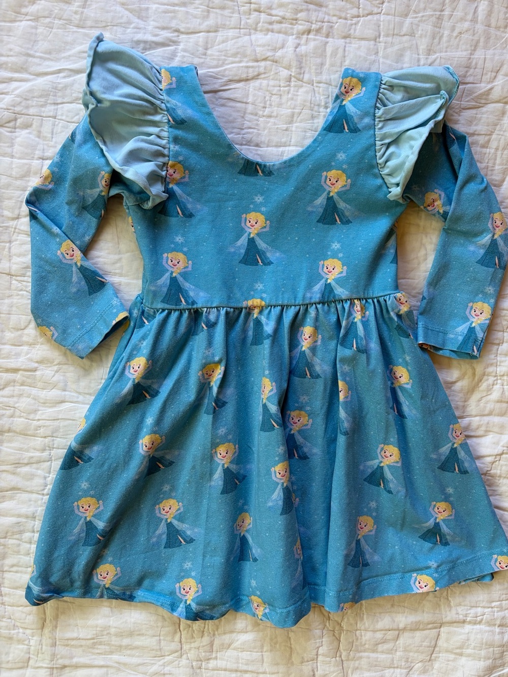 Disney x Monica + Andy Blue Princess Elsa Ruffle Dress